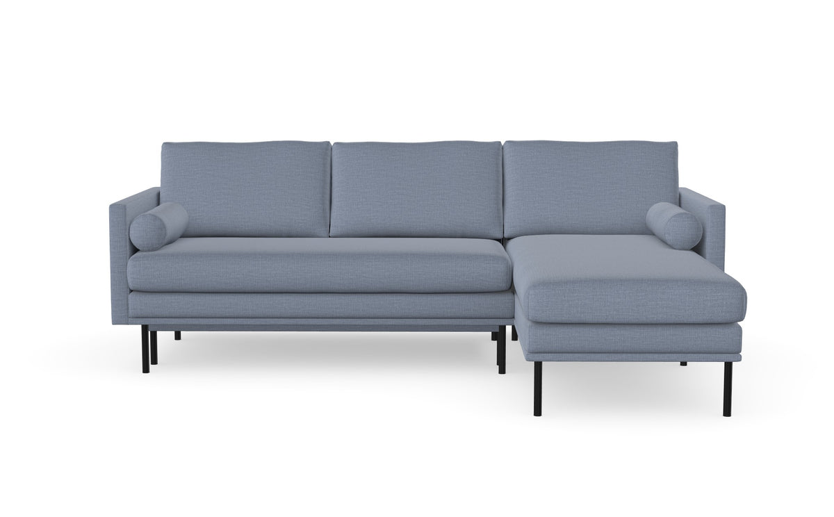 Blues sofabed with chaise longue