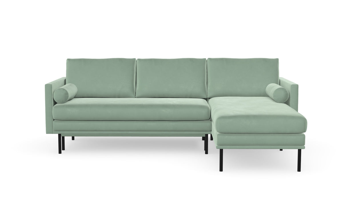 Blues sofabed with chaise longue