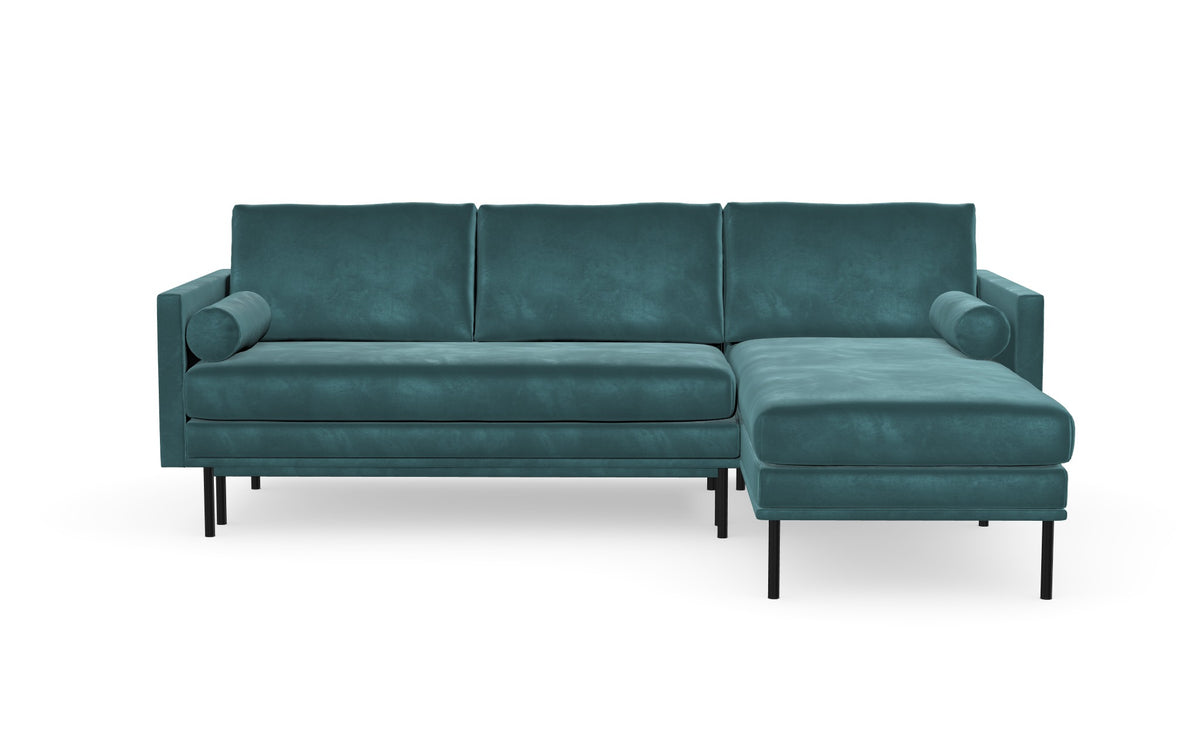 Blues sofabed with chaise longue