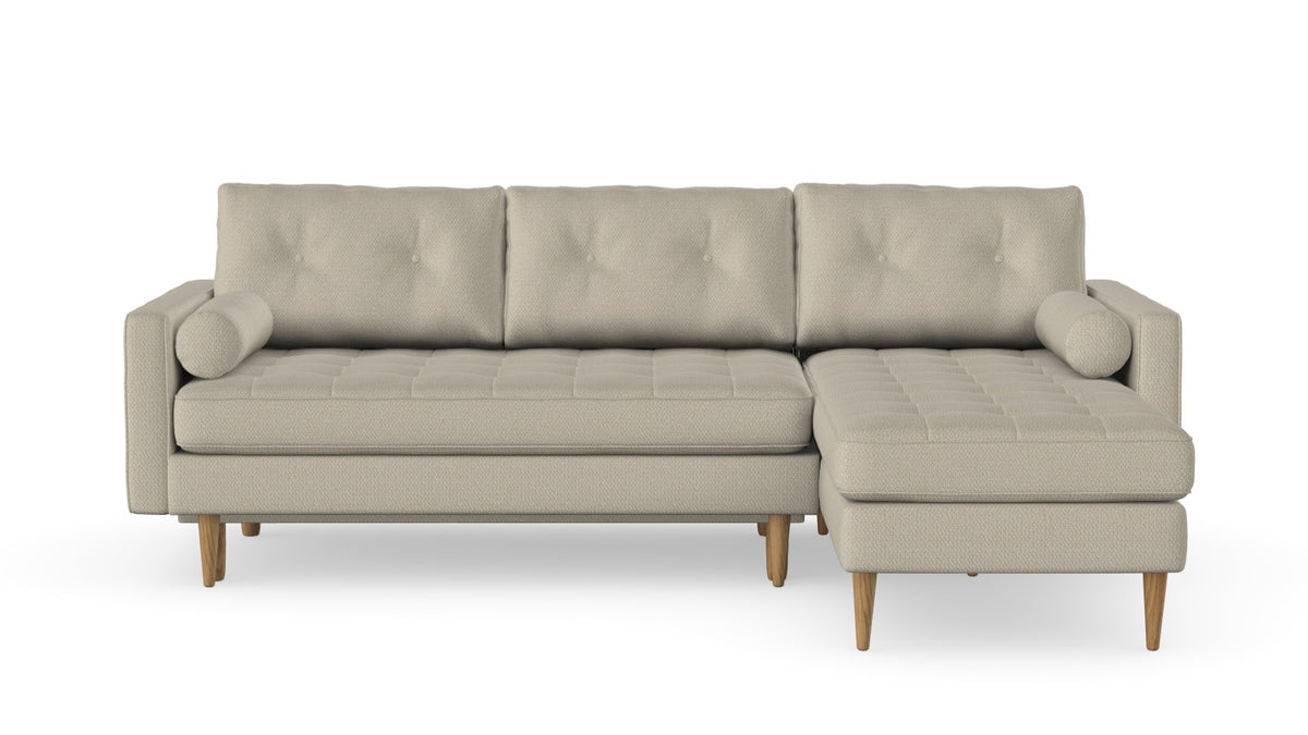 Sofa Esme pikowana z szezlongiem