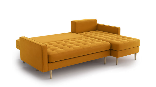 Sofa Esme pikowana z szezlongiem