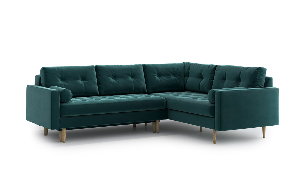 Esme gesteppt Ecksofa mit Schlaffunktion, links